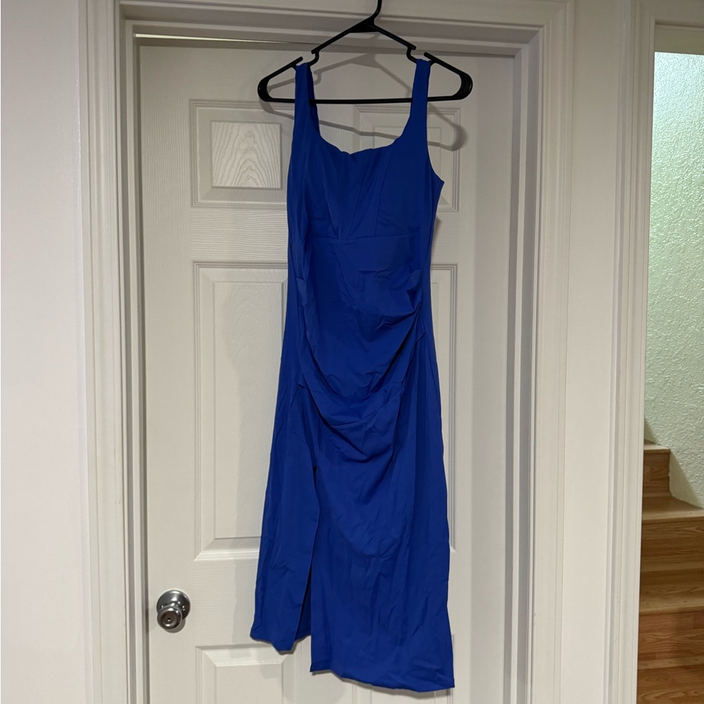 HALARA Asymmetrical Dress in Deep Blue